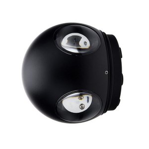 4W LED Außen- Wandleuchte Kugel 4 Leuchtrichtungen schwarz neutralweiß
