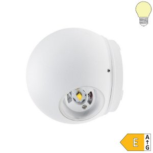 6W LED Außen- Wandleuchte Kugel 2 Leuchtrichtungen weiß warmweiß