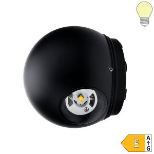 6W LED Außen- Wandleuchte Kugel 2 Leuchtrichtungen schwarz warmweiß