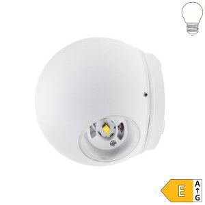 6W LED Außen- Wandleuchte Kugel 2 Leuchtrichtungen weiß neutralweiß