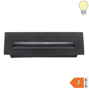 6W LED Treppenleuchte rechteckig Schwarz warmweiß IP65
