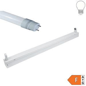 SET: LED Lichtbalken 1-fach inkl. LED Röhre 120cm 1800lm neutralweiß
