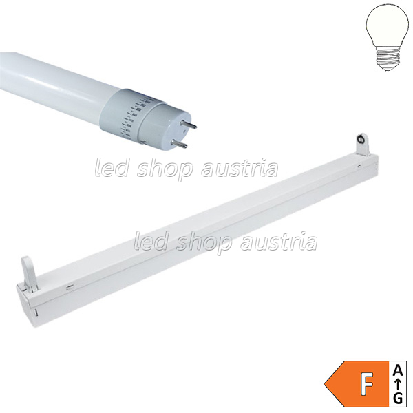 SET: LED Lichtbalken 1-fach inkl. LED Röhre 120cm 1800lm neutralweiß