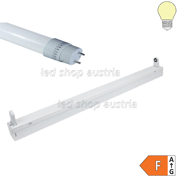 SET: LED Lichtbalken 1-fach inkl. LED Röhre 120cm 1600lm warmweiß