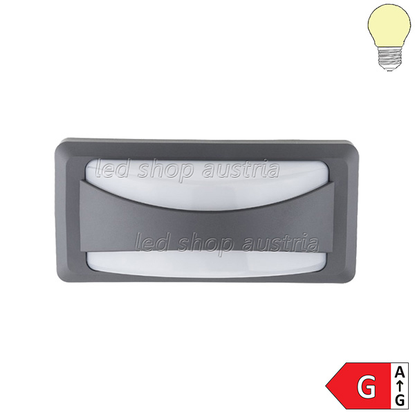12W LED Außen- Wandleuchte rechteckig warmweiß