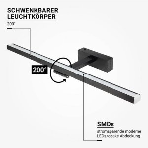LED Wand- und Spiegelleuchte 14W schwarz neutralweiß