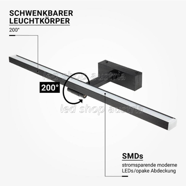 LED Wand- und Spiegelleuchte 14W schwarz neutralweiß