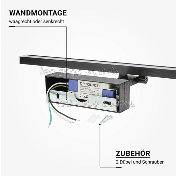 LED Wand- und Spiegelleuchte 14W schwarz neutralweiß