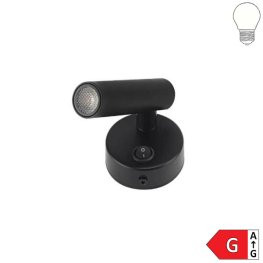 2W Wandleuchte Spot 38° schwarz mit Schalter neutralweiß