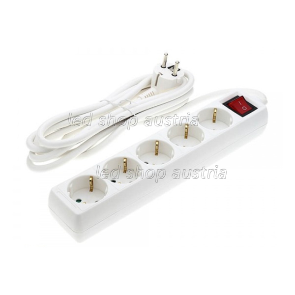 Steckdosenleiste 5-fach 3m Kabel 16A mit Schalter