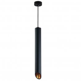 LED Pendelleuchte Slanted GU10 50cm schwarz mit goldenem Reflektor