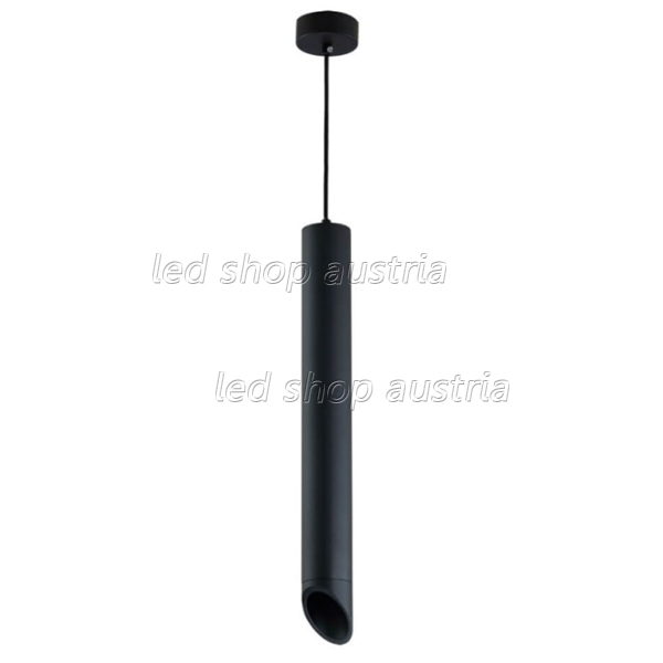 LED Pendelleuchte Slanted GU10 50cm schwarz mit schwarzen Reflektor
