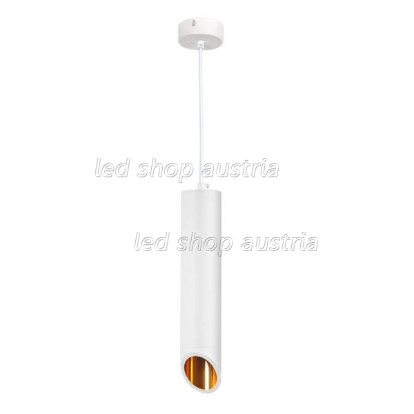 LED Pendelleuchte Slanted GU10 30cm weiß mit goldenem Reflektor