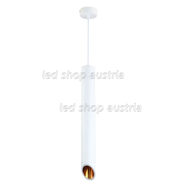 LED Pendelleuchte Slanted GU10 50cm weiß mit goldenem Reflektor