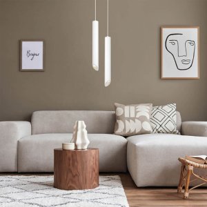 LED Pendelleuchte Slanted GU10 50cm weiß mit weißem Reflektor