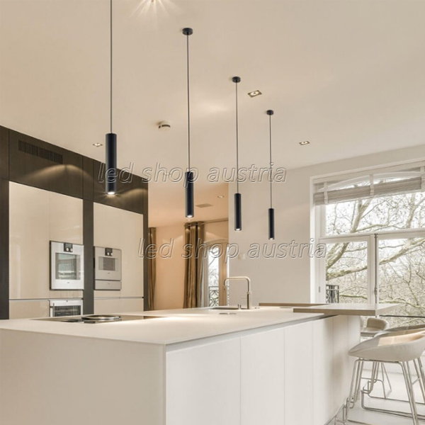 LED Pendelleuchte GU10 30cm schwarz