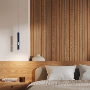 LED Pendelleuchte mit seitlichem Lichtauslass GU10 40cm schwarz