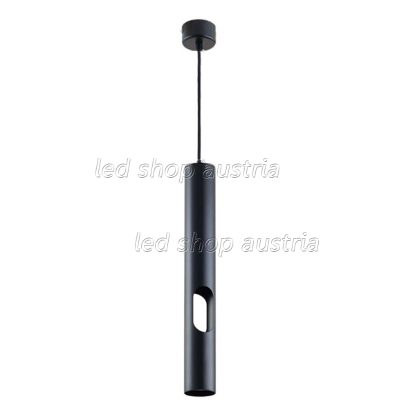 LED Pendelleuchte mit seitlichem Lichtauslass GU10 40cm schwarz