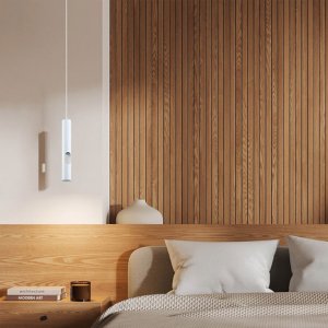 LED Pendelleuchte mit seitlichem Lichtauslass GU10 40cm weiß