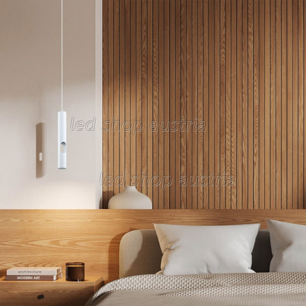 LED Pendelleuchte mit seitlichem Lichtauslass GU10 40cm weiß