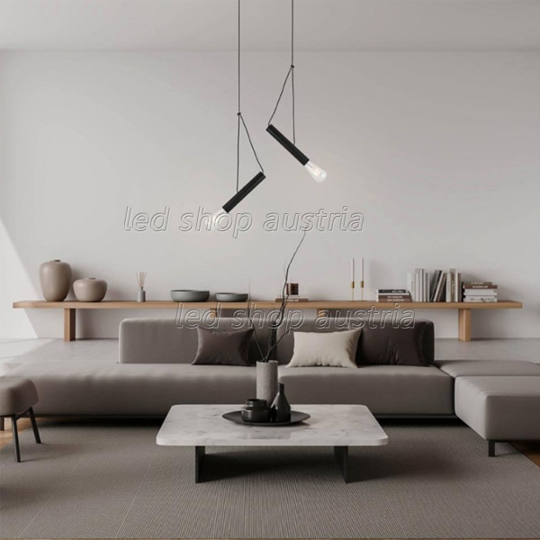 LED Pendelleuchte E27 25cm schwarz