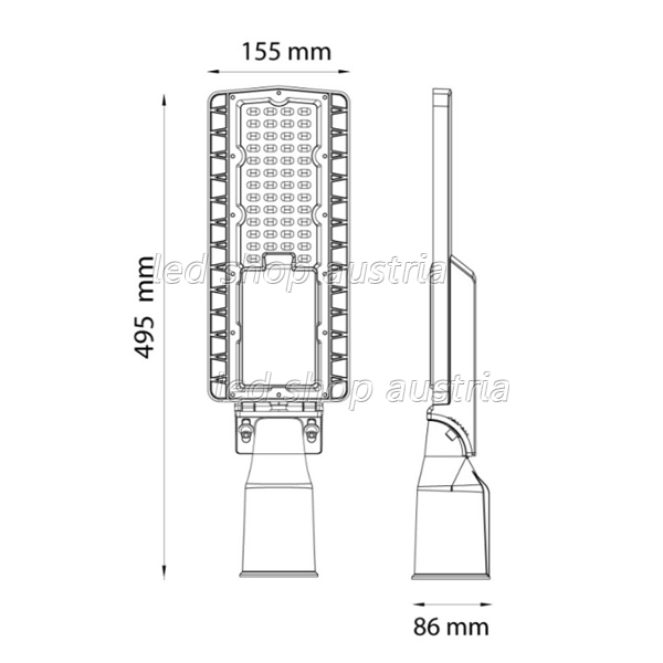 LED Straßenleuchte 60W 2Stk. kaltweiß