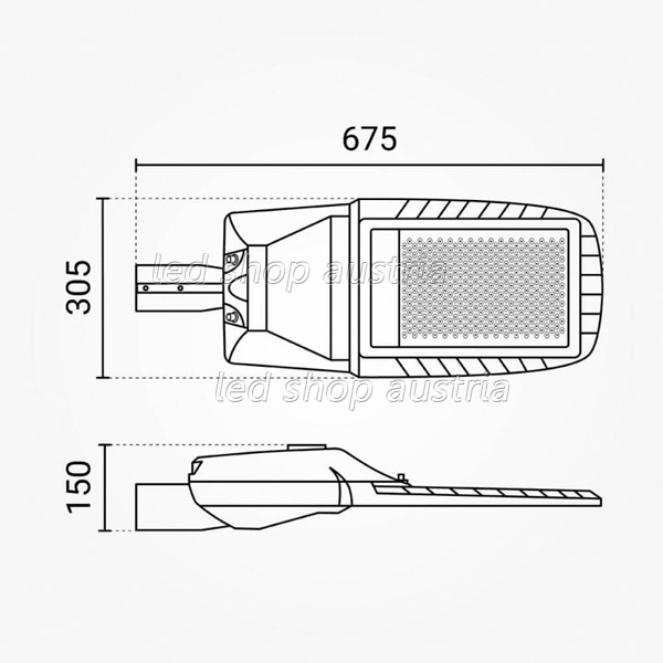 200W LED Straßenleuchte kaltweiß 100LM/W BRIDGELUX3030