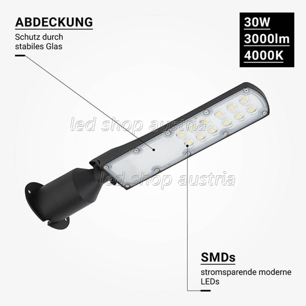 30W LED Straßenleuchte Premium neutralweiß IP65