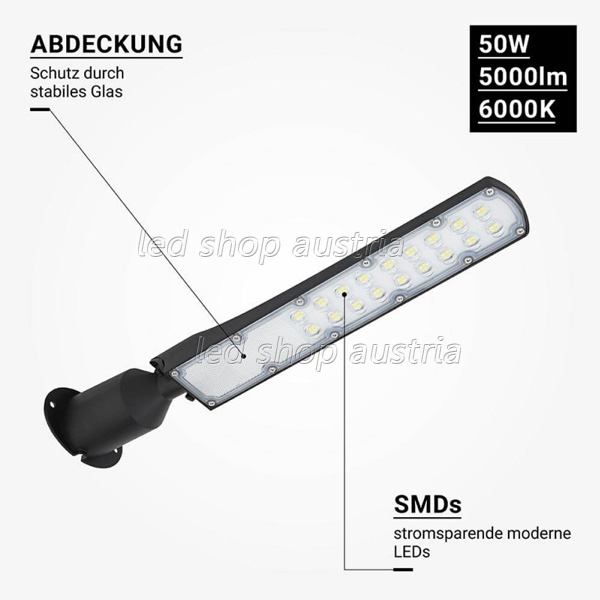 50W LED Straßenleuchte Premium kaltweiß IP65
