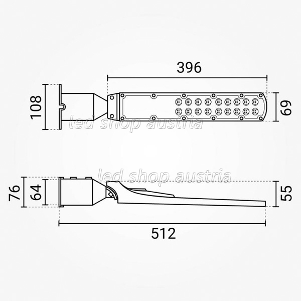 50W LED Straßenleuchte Premium kaltweiß IP65
