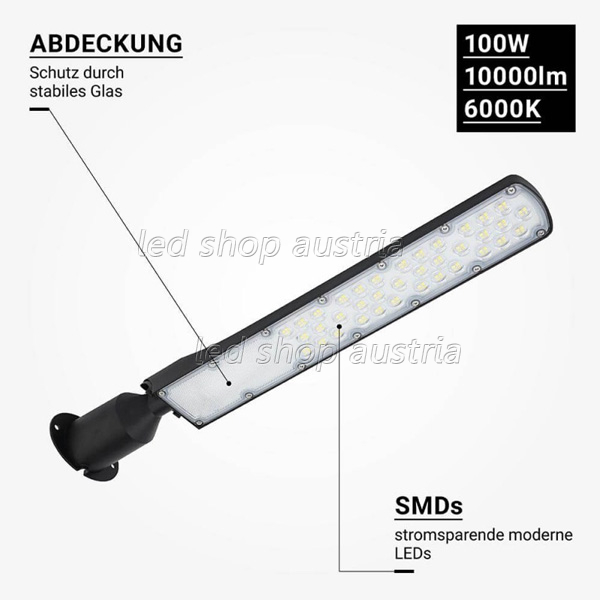 100W LED Straßenleuchte Premium kaltweiß IP65