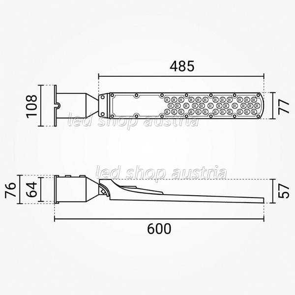 100W LED Straßenleuchte Premium kaltweiß IP65