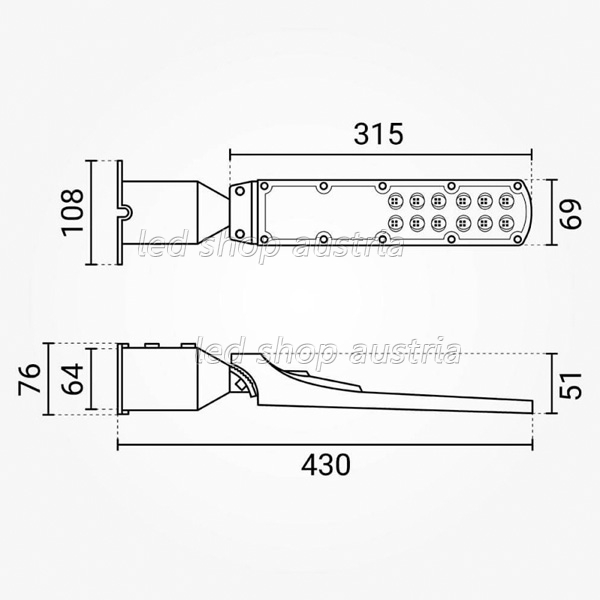 30W LED Straßenleuchte mit Dämmerungssensor Premium neutralweiß IP65