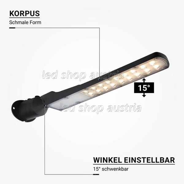 50W LED Straßenleuchte mit Dämmerungssensor Premium neutralweiß IP65
