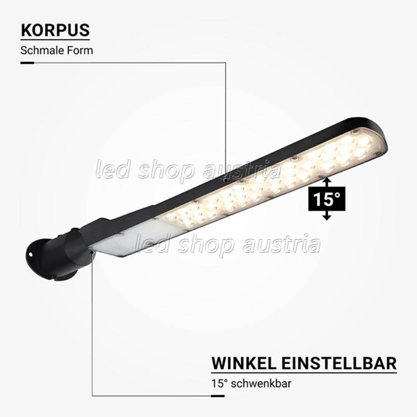 100W LED Straßenleuchte mit Dämmerungssensor Premium neutralweiß IP65
