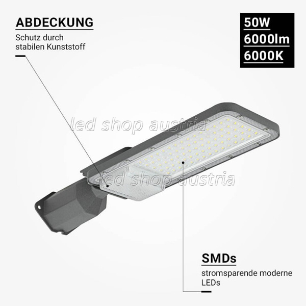 50W LED Straßenleuchte Professional HL kaltweiß IP65