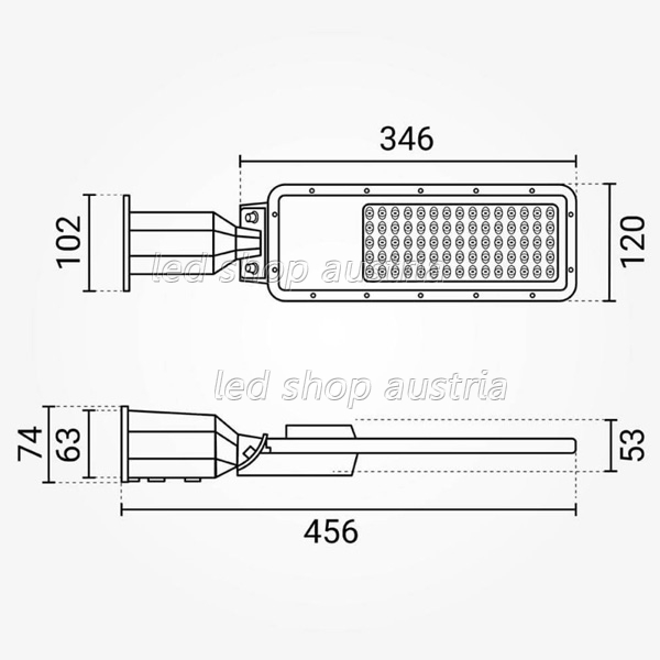 50W LED Straßenleuchte Professional HL kaltweiß IP65
