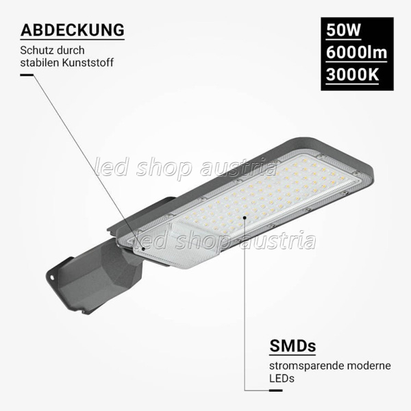 50W LED Straßenleuchte Professional HL warmweiß IP65