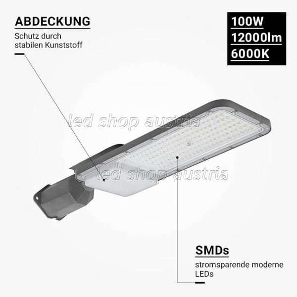 100W LED Straßenleuchte Professional HL kaltweiß IP65