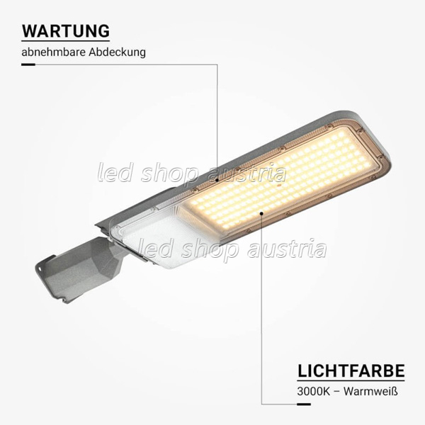 100W LED Straßenleuchte Professional HL warmweiß IP65