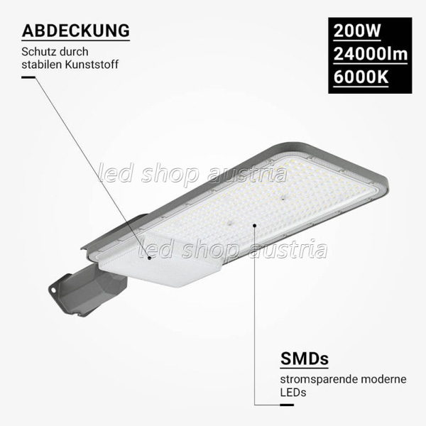 200W LED Straßenleuchte Professional HL kaltweiß IP65