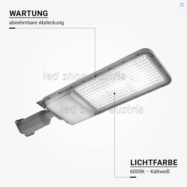 200W LED Straßenleuchte Professional HL kaltweiß IP65