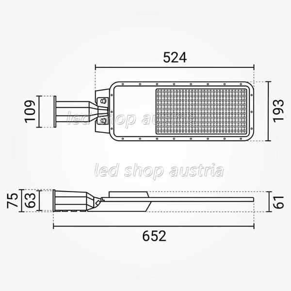 200W LED Straßenleuchte Professional HL kaltweiß IP65