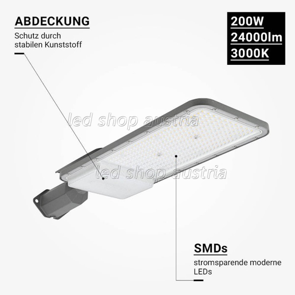 200W LED Straßenleuchte Professional HL warmweiß IP65