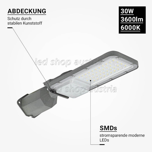 30W LED Straßenleuchte Professional HL kaltweiß IP65