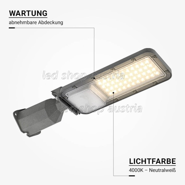 30W LED Straßenleuchte Professional HL neutralweiß IP65