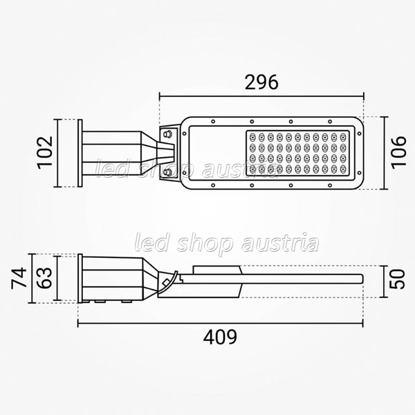 30W LED Straßenleuchte Professional HL neutralweiß IP65