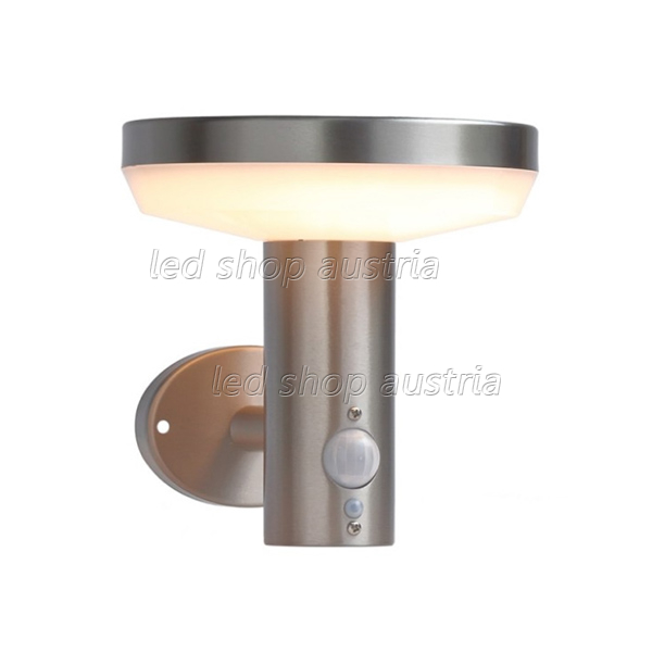 4.4W LED Solar Wandleuchte mit PIR Sensor INOX IP44 warmweiß