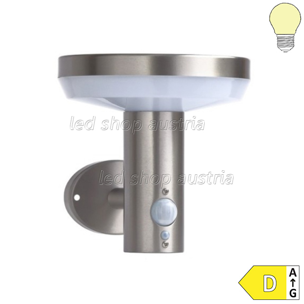 4.4W LED Solar Wandleuchte mit PIR Sensor INOX IP44 warmweiß