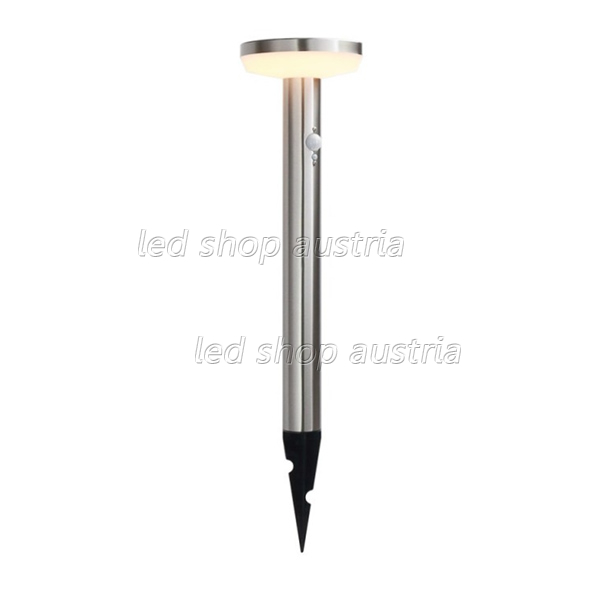 4.4W LED Solar Gehwegleuchte mit PIR Sensor und Erdspieß INOX IP44 warmweiß